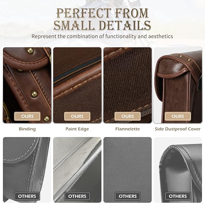 NICECNC Motorcycle Saddle Bags, PU leather Motorcycle Saddlebags, Reinforced - Image 4