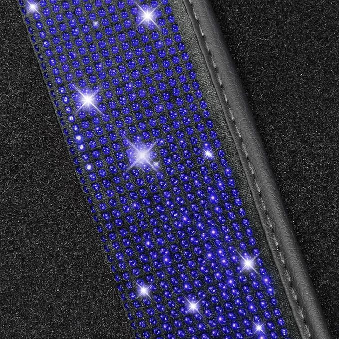NBTEPEM Blue Bling Car Floor Mats Full Set, Universal Fit Most Cars - Image 5