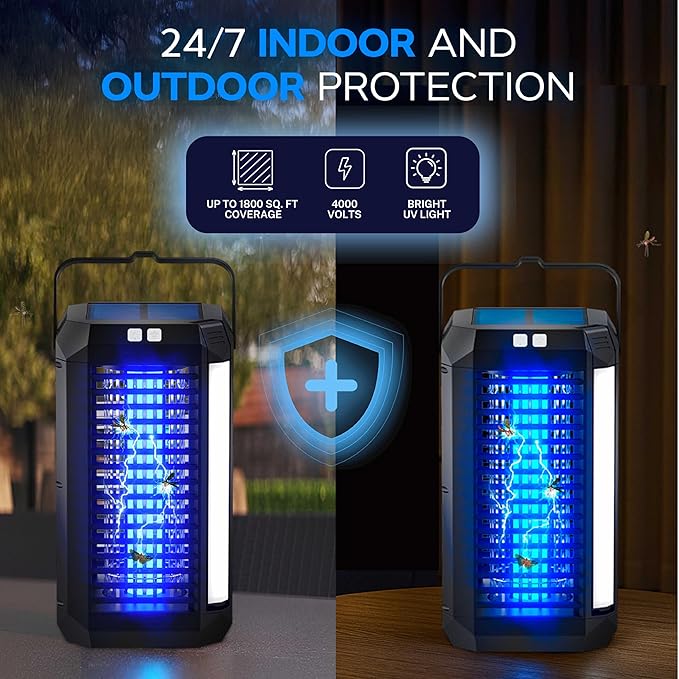 Rogue 2 in 1 Solar Bug Zapper Outdoor and Bug Zapper Indoor Plug in - Image 3