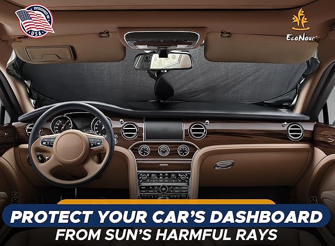 EcoNour Windshield Sun Shade Premium | Sunshade Protects Car Interior | Car Sun - Image 2