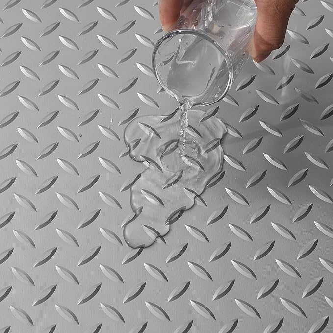 VEVOR Garage Floor Mat, 9.2 x 4.9 FT PVC Garage Flooring Roll, Non-Slip Diamond - Image 9