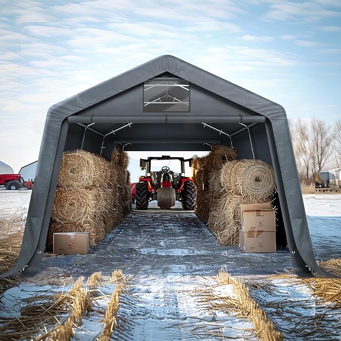 Sophia & William Carport Storage Shed 13x22 ft Portable, Heavy Duty Car Port - Image 2