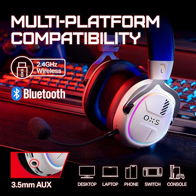 OXS Storm G2 Wireless Gaming Headsets, 7.1 Virtual Surround Sound, 3 EQ Modes - Image 6