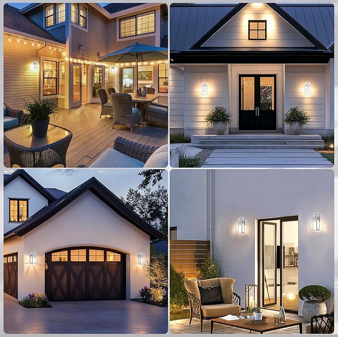PARTPHONER Dusk to Dawn Outdoor Light Fixtures, Waterproof Exterior Wall Sconce - Image 5
