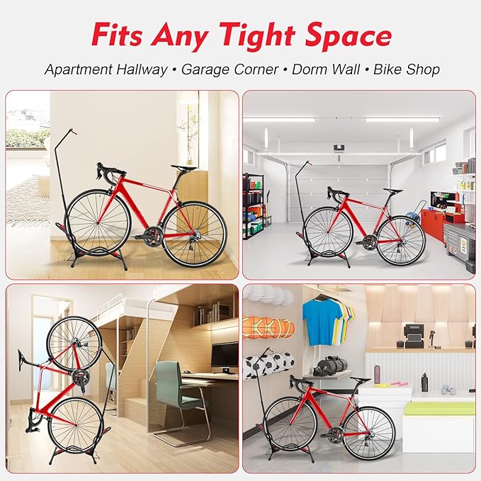 Vertical Bike Parking Stand- Space-Saving, Adjustable Freestanding Upright Bike - Image 7