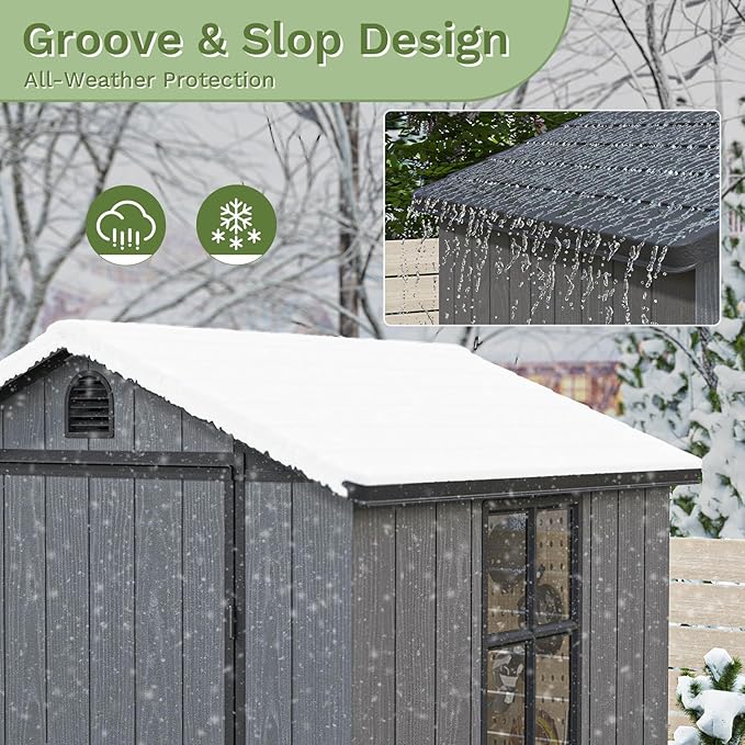 Patiowell 4' x 4' Plastic Outdoor Storage Shed - Image 6