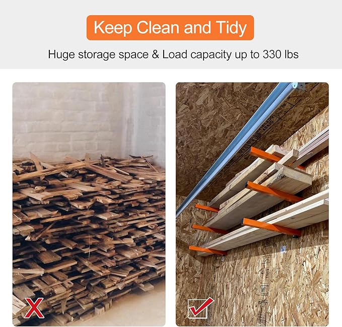 Ultrawall Wall Mount Wood Organizer Racks, Lumber Storage Metal Racks Wood - Image 4