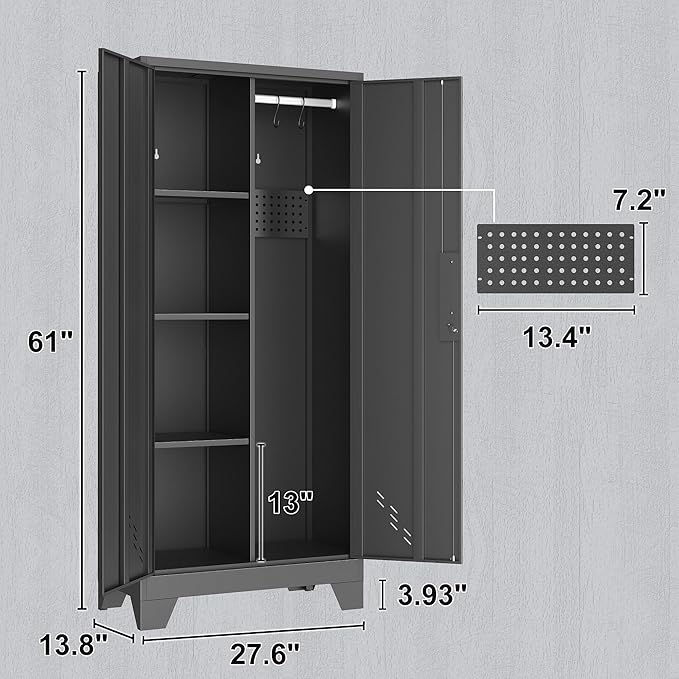 61" H Metal Storage Cabinet, Utility Cabinets - Image 2