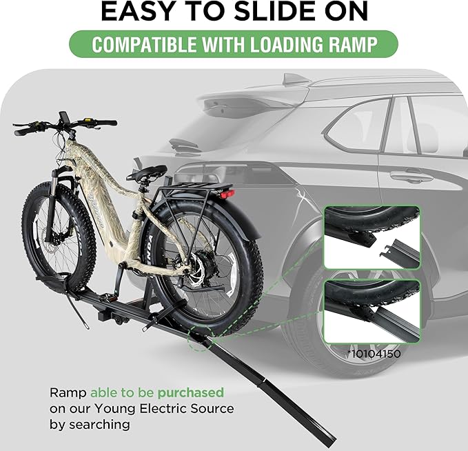 Rockland Aluminum 1-Ebike Rack, 100 lbs Capacity, Single Hitch Mount Electric - Image 6