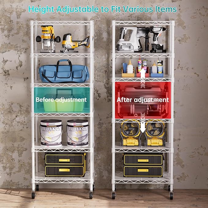 SINGAYE 6 Small Wire Shelves Kitchen Pantry Close Home Organizers and Storage - Image 5