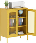 Metal Storage Cabinet with Mesh Doors, Steel Display Cabinet with Adjustable by Washsemba