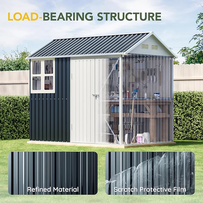 Breezz 6X8FT Outdoor Steel Storage Shed - Image 5