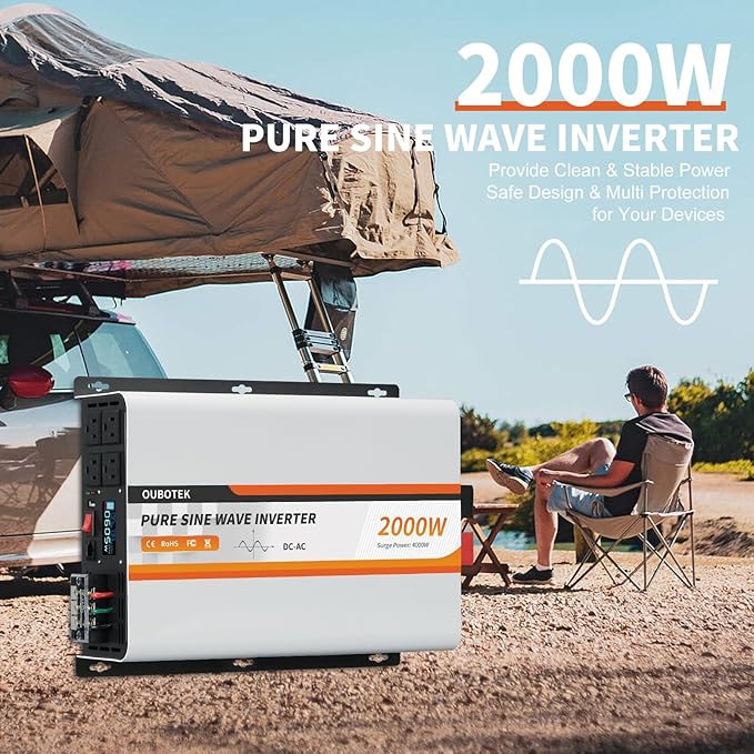 2000W Pure Sine Wave Inverter 12V DC to 120V AC Converter - Image 7