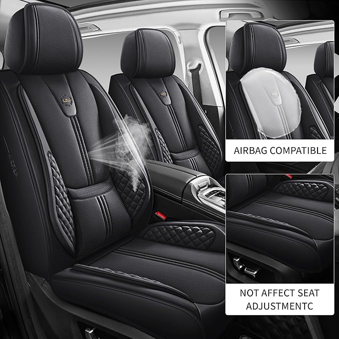 Car Seat Covers Full Set, Easy Install Luxury Leather Automotive Seat Covers - Image 3
