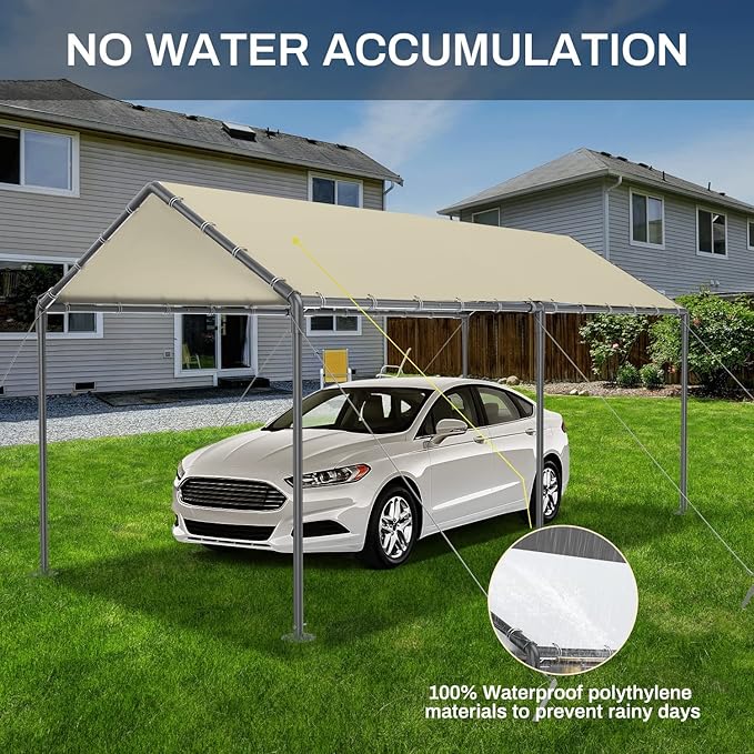 Grezone 10 x 20ft Heavy Duty Carport, Portable Car Tent Garage, All Season UV - Image 7