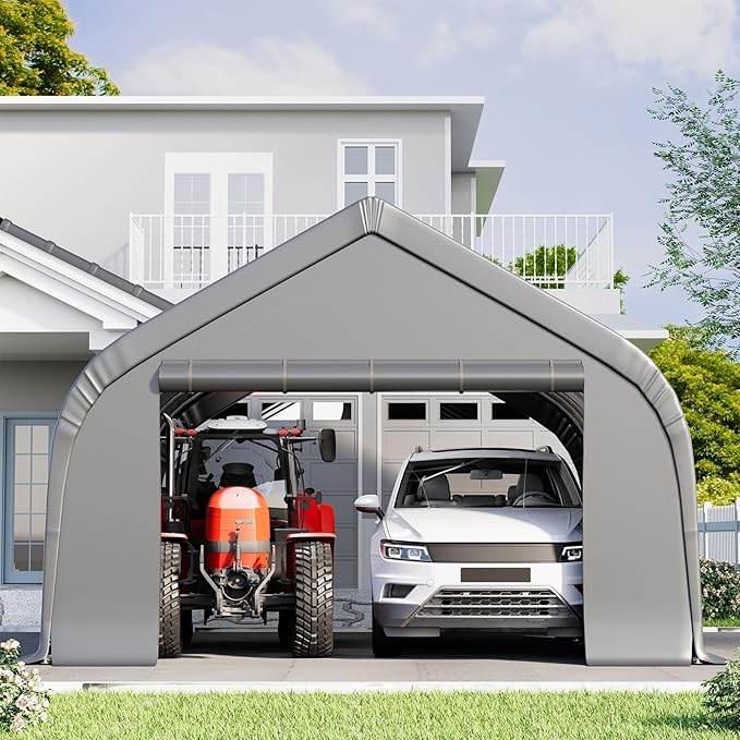 EROMMY 20x20 FT Heavy Duty Durable Carport, Galvanized Steel Frame Garage - Image 8
