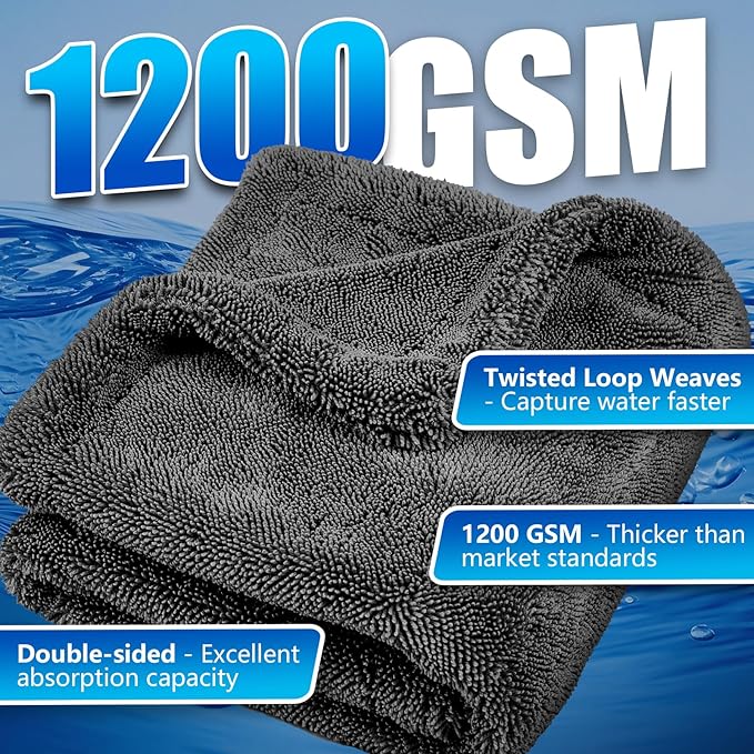 Airlab Microfiber Towels for Cars Wash Drying Super Absorbent Cleaning Cloth - Image 9