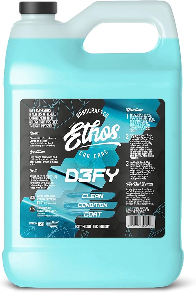 Ethos Defy - 3 in 1 Ceramic Coating - Waterless Car Wash Spray & Wax - Car Wax by EthosHandcraftedCarCare