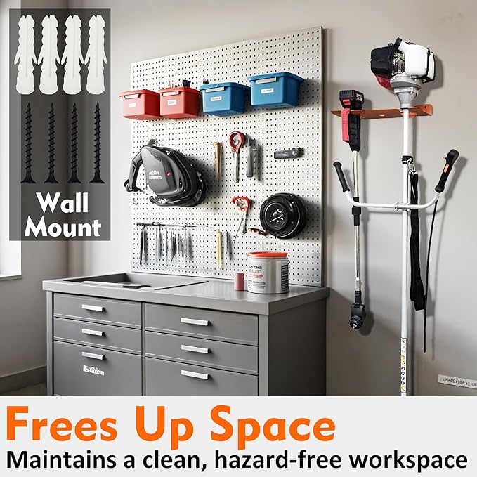 MUTUACTOR Weed Eater Hanger Heavy Duty, 2 Slots Large Opening Garage Organizer - Image 6