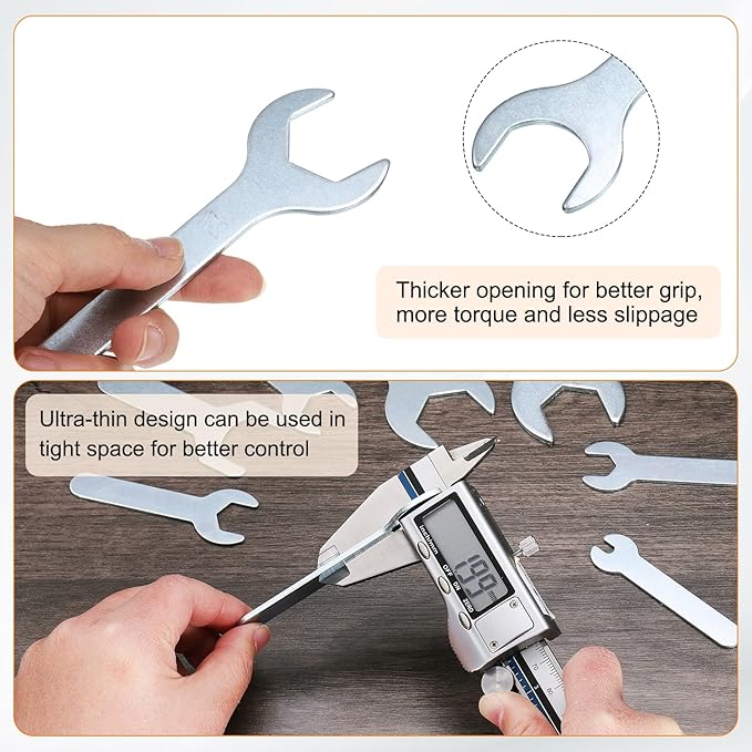 HARFINGTON 10pcs Small Wrench Open End Wrench 28x135x2.8mm Metric U-Shaped - Image 5