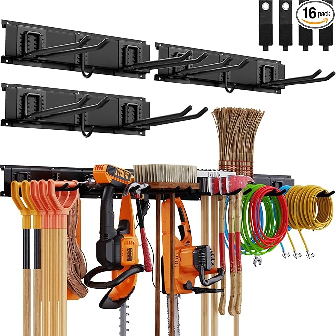 Garage Organzier Wall Mount, 48 Inch Garden Tool Organizer, Adjustable Tool by Waturis