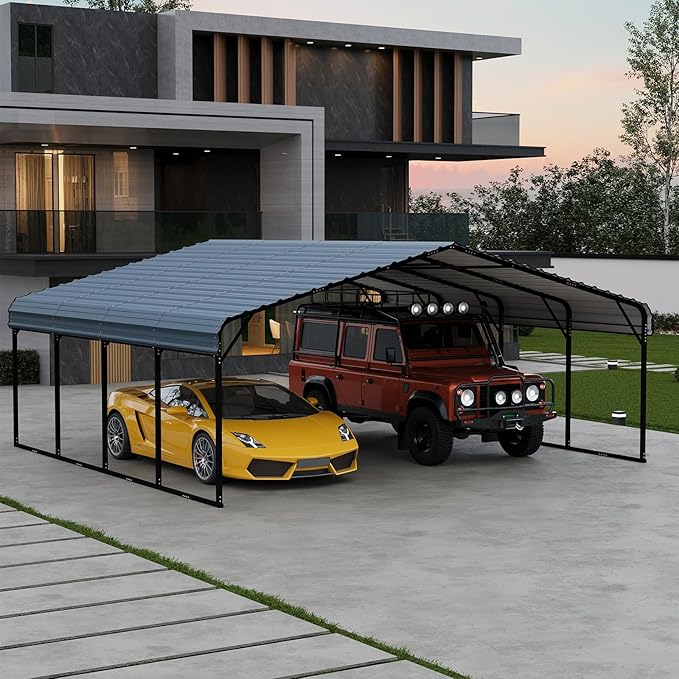 EROMMY 20x20FT Stable Metal Carport, All-Weather Heavy-Duty Carports - Image 7