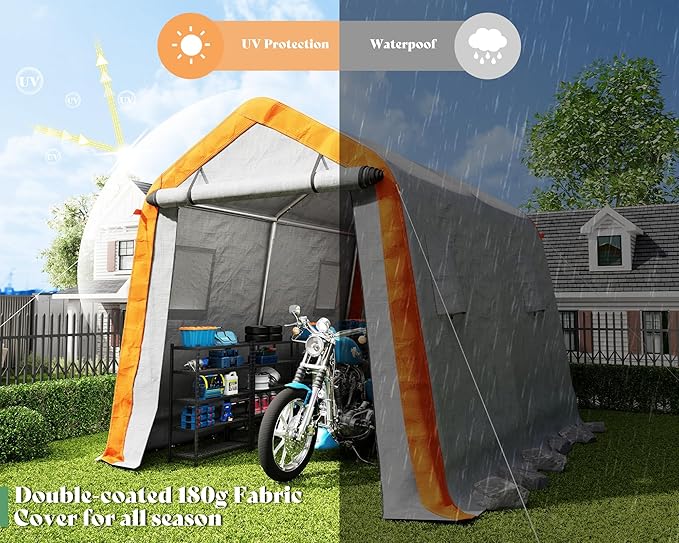 AMERLIFE 8x10x8 FT Heavy Duty Portable Shed Storage Shelter, Outdoor Storage - Image 5