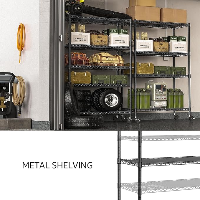 IZEUK Garage Shelving Wide Storage Shelves 4 Tier Metal Shelves Heavy Duty - Image 7