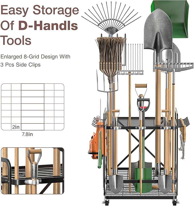 Garden Tool Organizer Outdoor Garage and Shed Tool Storage Yard Tool Holder and - Image 2