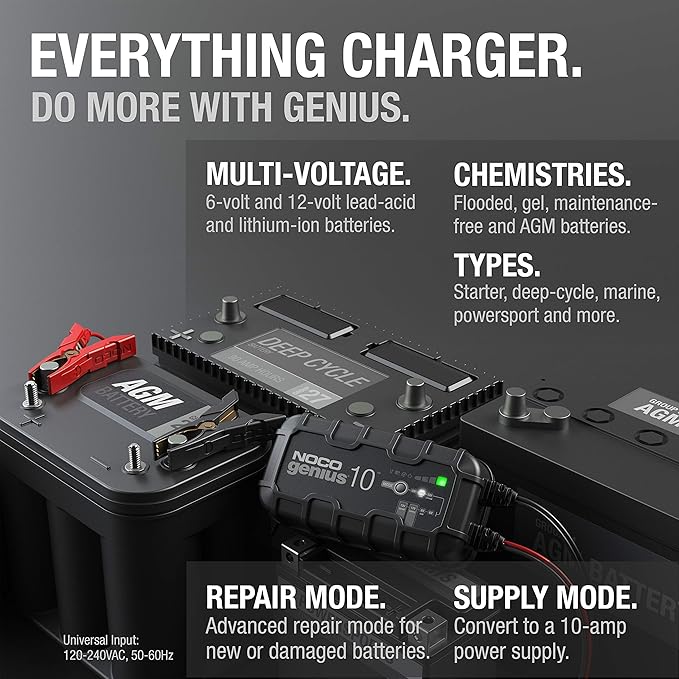 NOCO GENIUS10: 10A 6V/12V Smart Battery Charger – Automatic Maintainer - Image 5