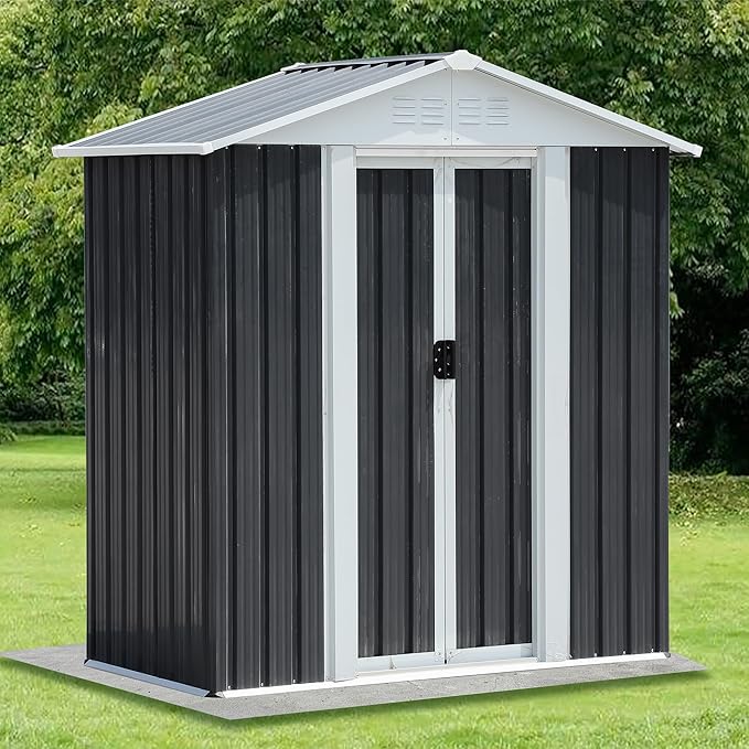 5x3 FT Outdoor Storage Shed, Metal Garden Shed - Image 6