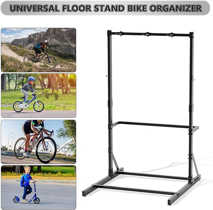 Freestanding Bike Rack for Garage Stroage, 300 Lbs 5 Bikes Storage Rack Steel - Image 6