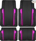 CAR PASS Heavy Duty Rubber Car Mats Metallic, Aluminum Film All Weather Floor by CARPASS