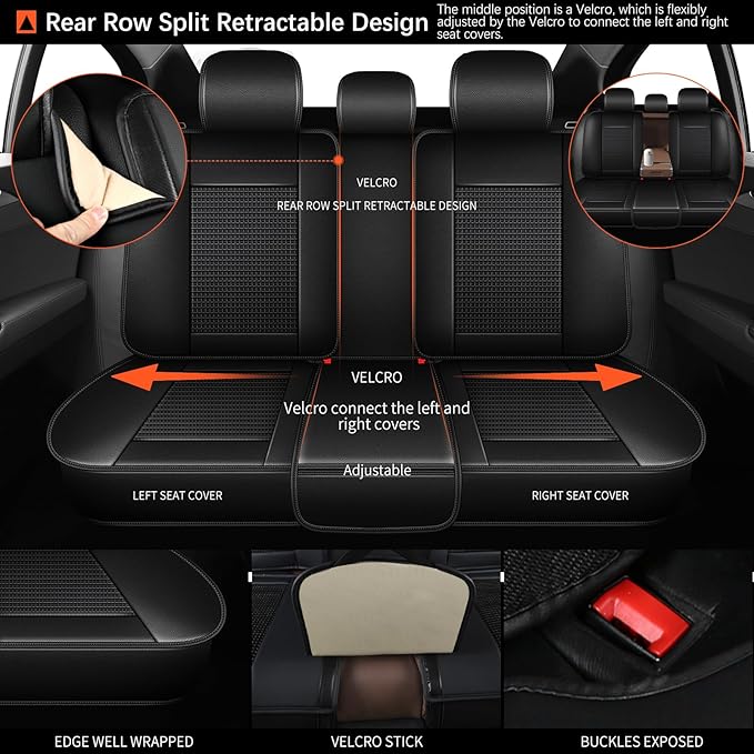 Seat Covers for Toyota Camry 2012-2023 2024 Full Set 5 Seats - Image 2