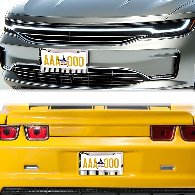 License Plate Bracket Black and White License Plate Frames Beautiful Piano Keys - Image 8