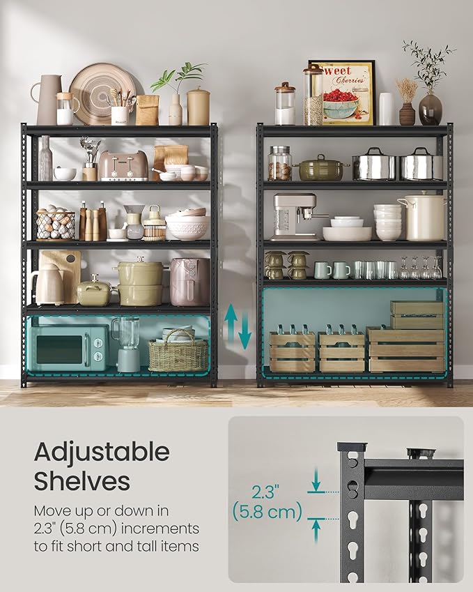 SONGMICS 5-Tier Storage Shelves Set of 3, Heavy-Duty Garage Shelving, - Image 6