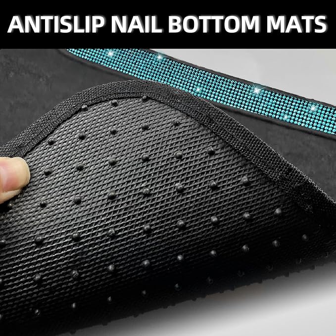 NBTEPEM Aquamrine Bling Car Floor Mats Full Set, Universal Fit Most Cars - Image 4