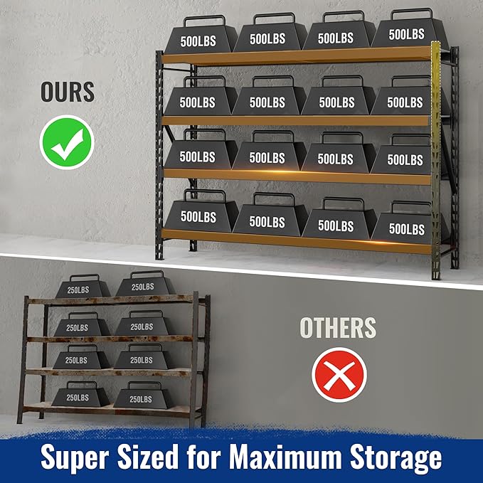 WORKPRO 8000LBS Storage Shelves, Heavy-Duty Metal Shelving Unit, Adjustable - Image 7