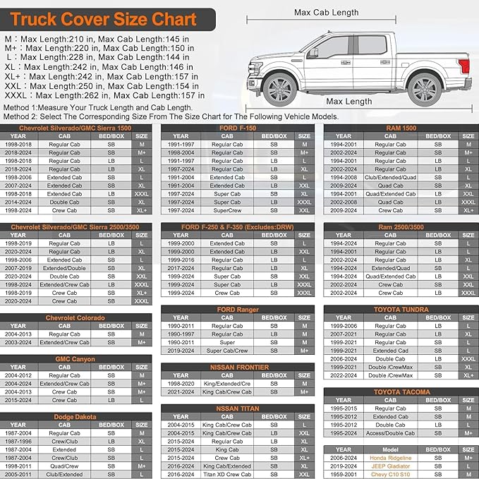 Kayme 6 Layers Truck Cover Waterproof All Weather, Heavy Duty Outdoor Pickup - Image 4