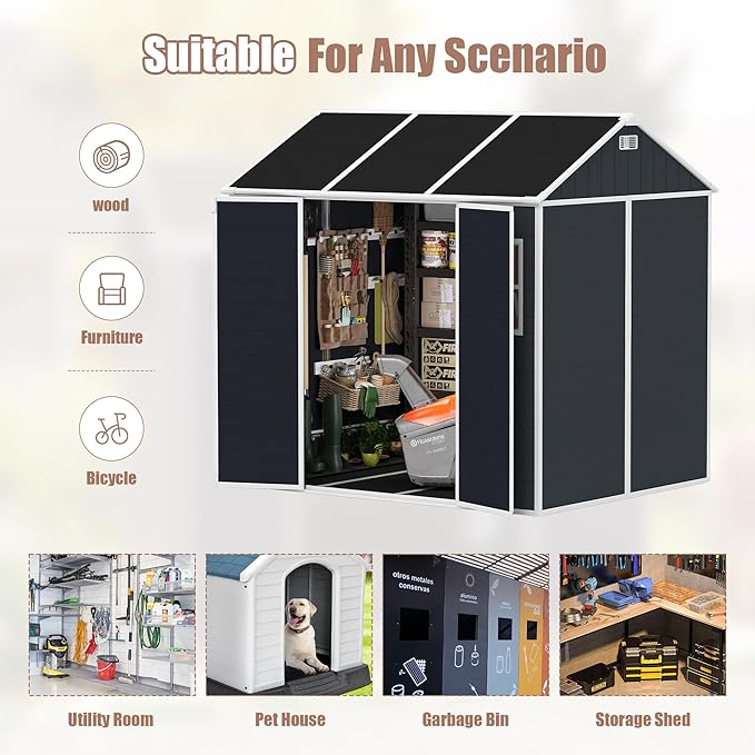 MyVoice 8x7 FT Outdoor Resin Storage Shed - Image 5