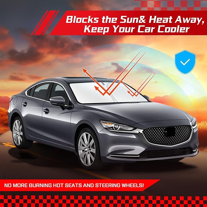ARISMOTOR Windshield Sun Shade for Mazda 6 2014-2021, Custom Fit Foldable Front - Image 7