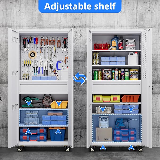71" Metal Garage Storage Cabinet - Image 7