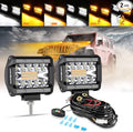 Auxbeam 4 Inch LED Pods Strobe Pod Light Bar, 120W Amber White 6 Modes Fog by Auxbeam