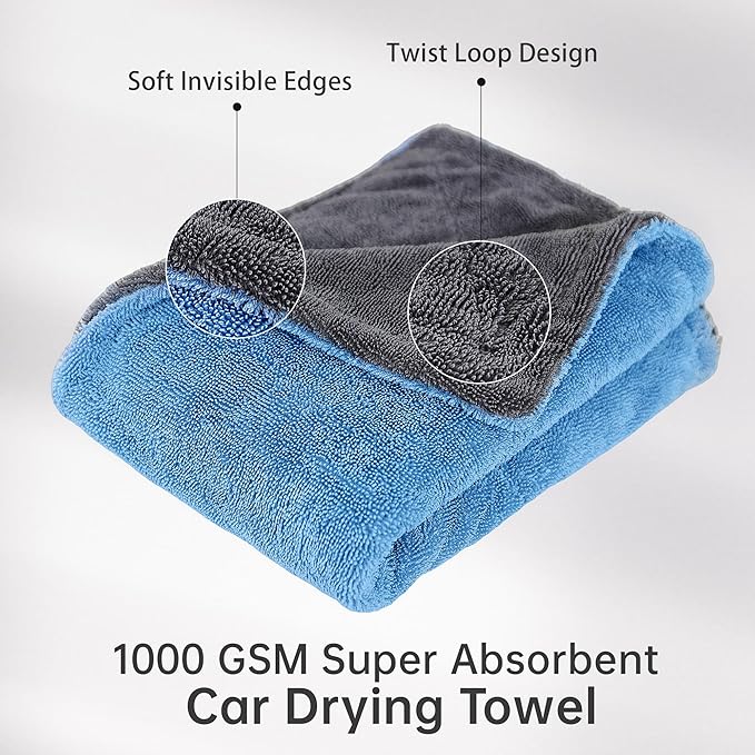 LIVOS Extra Large Car Drying Towel, Twisted Terry Microfiber Towels - Image 3