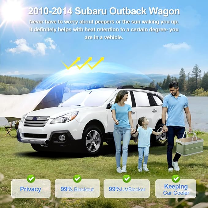 8pcs Car Window Shades for Subaru Outback Wagon 2010-2014 Accessories, - Image 2