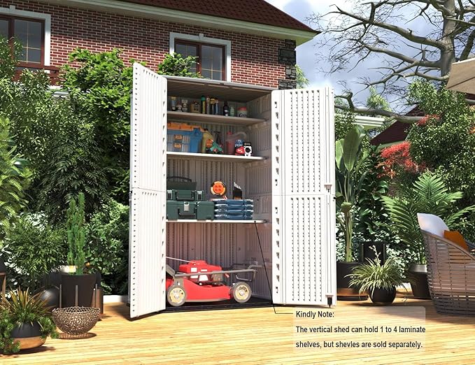 HOMSPARK Storage Shed Weather Resistance, Vertical Storage Shed - Image 7
