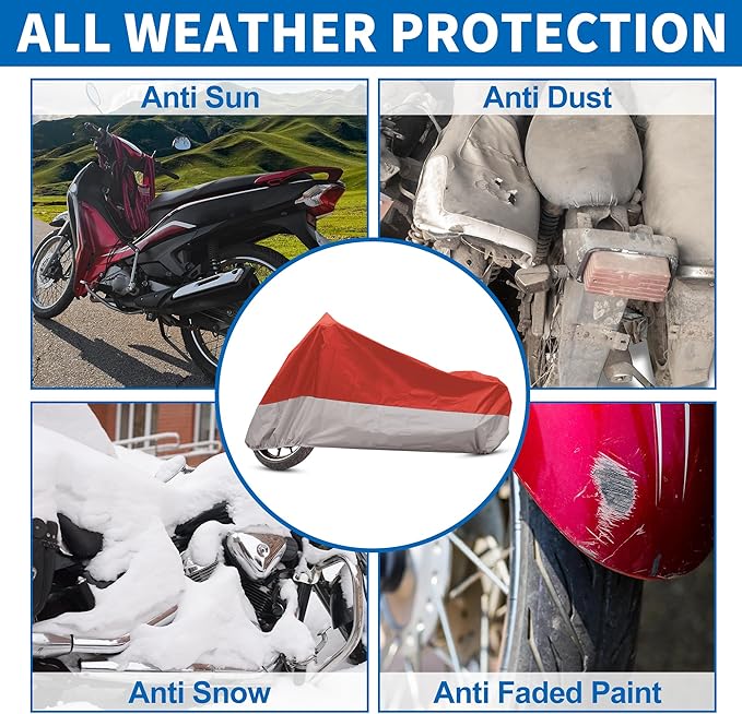 X AUTOHAUX Motorcycle Cover for Harley Davidson for Honda for Suzuki All Season - Image 7