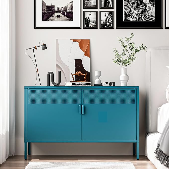 2 Door Storage Sideboard, Metal Storage Cabinet by Washsemba