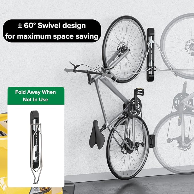 Bicycle Rack for Garage and Indoor Use, Adjustable, Foldable Bike Rack Set of 2 - Image 4