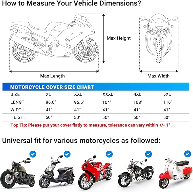 Favoto Motorcycle Cover Waterproof Outdoor - Image 7